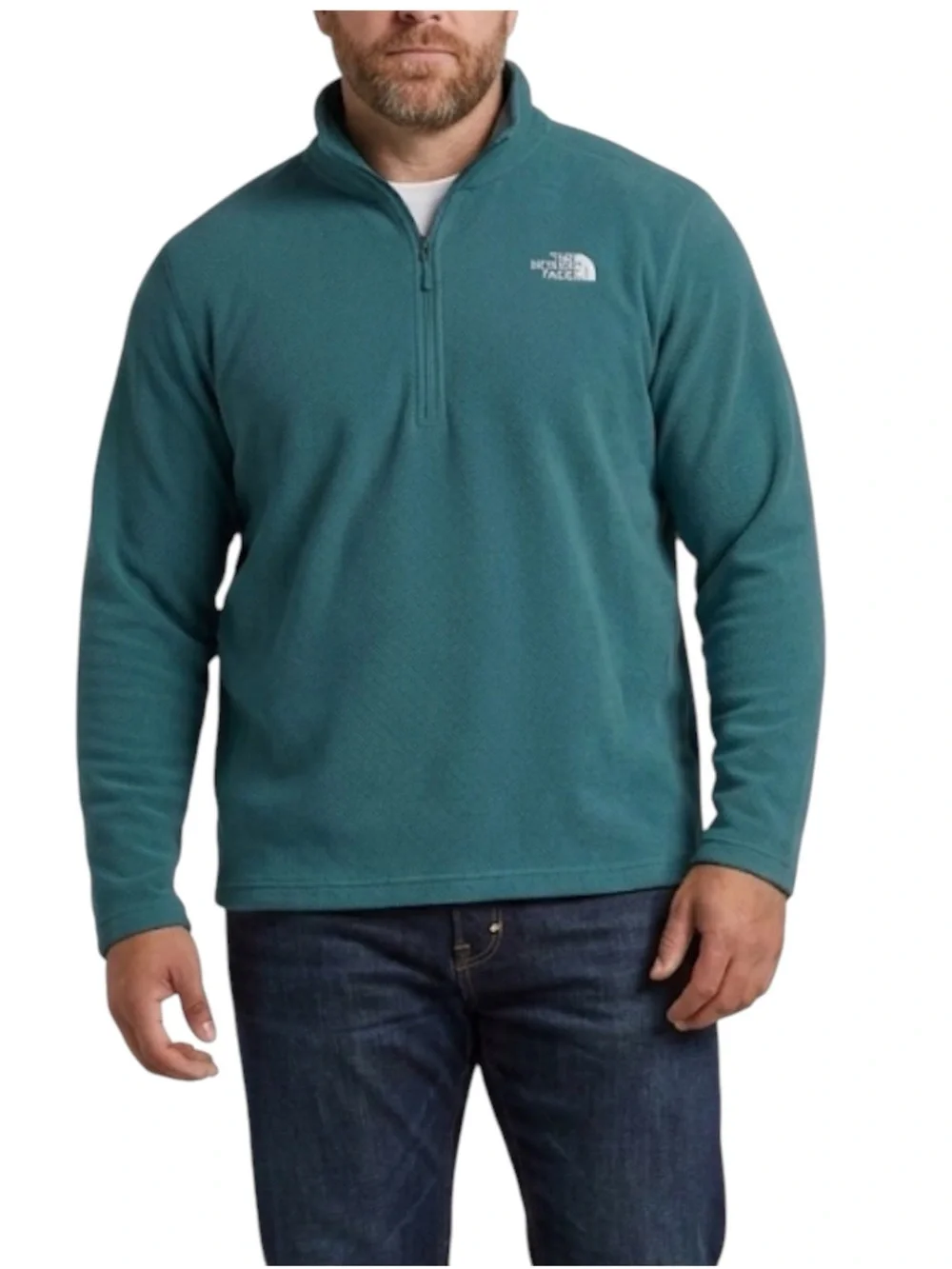 The North Face Men’s Teal Quarter-Zip Fleece Pullover Size XXL Blue Green Casual